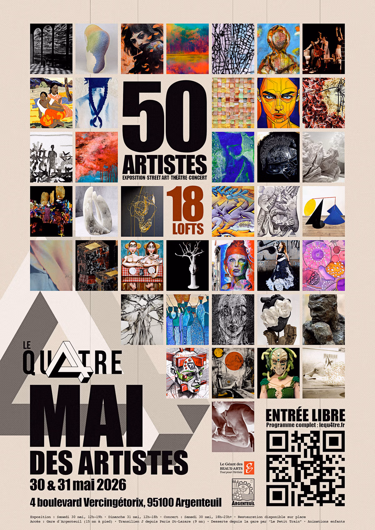 Mai des Artistes 2026 - Le Qu4tre - Affiche Exposants Mai des Artistes 2026 - Le Qu4tre - Affiche Exposants